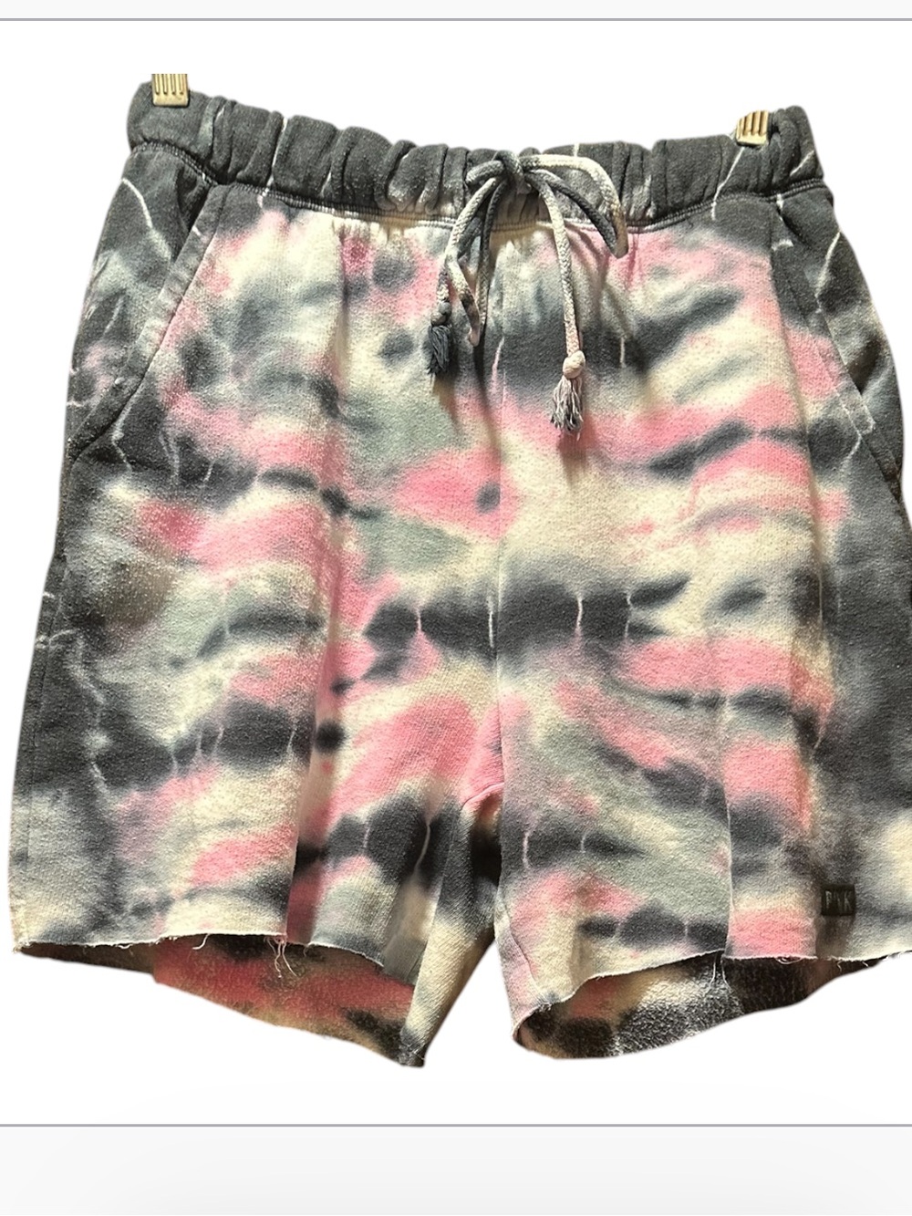 Pink VS Tie-Dye Elastic Waist Women’s Shorts - Pink & Gray